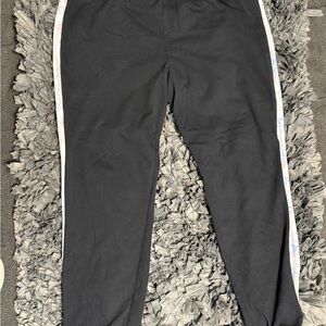 SO Black Track Joggers with White Side Stripe